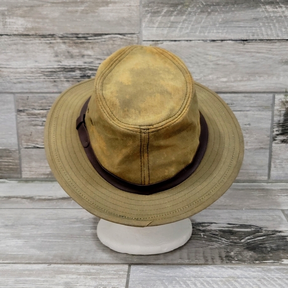 Vintage C.C. FILSON Co. Tin Cloth Bonded Leather Packer Hat - Picture 4 of 16